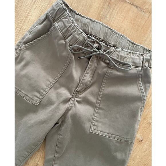 Womens Grace and Lace Brown Gray Khaki Twill Joggers Pants size 6 - Picture 3 of 8